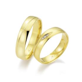 Gelbgold, Ringe, August Gerstner Trauring Exclusiv-Kollektion 4/28669/5-28669/5