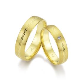 Gelbgold, Ringe, August Gerstner Trauring Exclusiv-Kollektion 4/28666/5-28666/5,5