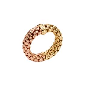 Roségold, Ringe, FOPE Essentials zweifarbiger Flex'it Ring mit flachem Halskettengeflecht 08E02AX_XX_3_XGX_00S