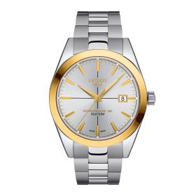 Unisex, Tissot Gentleman Powermatic 80 Silicium 18K Goldlünette T927.407.41.031.01