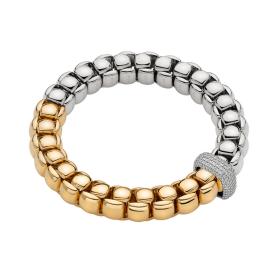 Weißgold, Armschmuck, FOPE Luna zweifarbiges Armband mit Pavé Diamanten 52107B2_PB_2_XBX_0XS