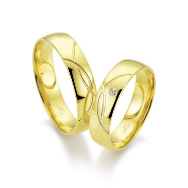 Ringe, Gelbgold, August Gerstner Trauring Exclusiv-Kollektion