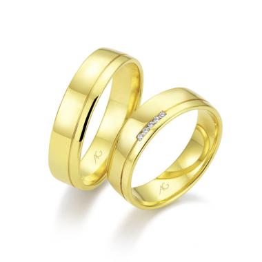 Ringe, Gelbgold, August Gerstner Trauring Exclusiv-Kollektion