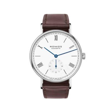 Herrenuhr, Handaufzug, NOMOS Glashütte Ludwig 38 emailleweiß