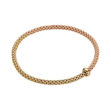 Armschmuck, Roségold, FOPE Prima Flex’it Armband mit zweifarbigem Geflecht