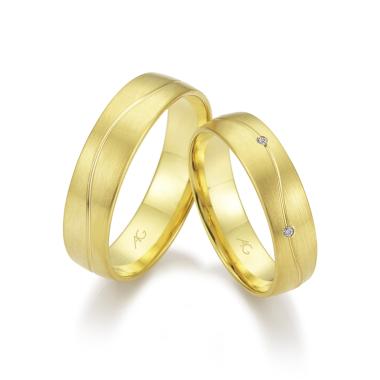 Ringe, Gelbgold, August Gerstner Trauring Exclusiv-Kollektion