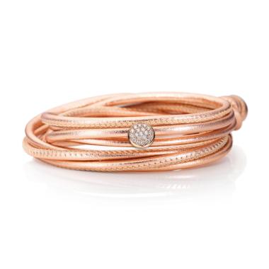 Armschmuck, Roségold, Capolavoro Lederarmband mit Schmuckelement Dolcini