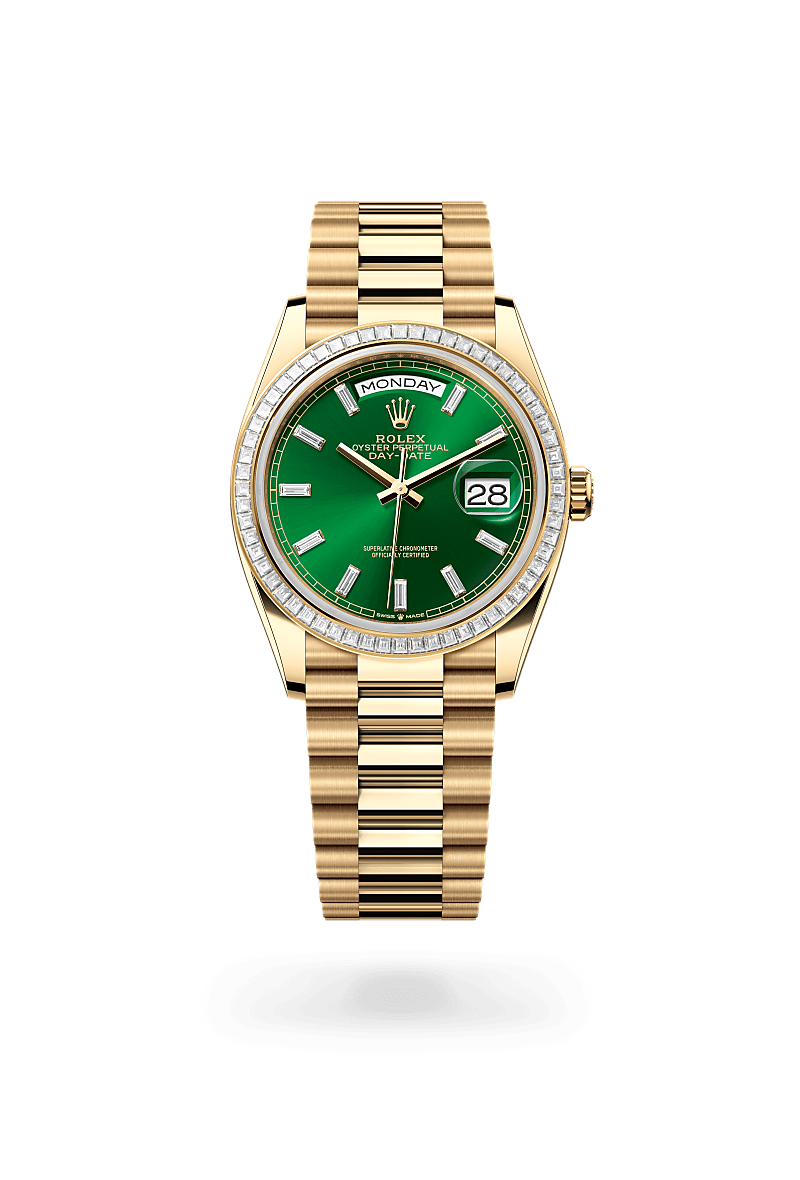 Rolex Day-Date 36 M128398TBR-0035 Herrenuhr / Damenuhr - Oyster, 36 mm, Gelbgold mit Diamanten 