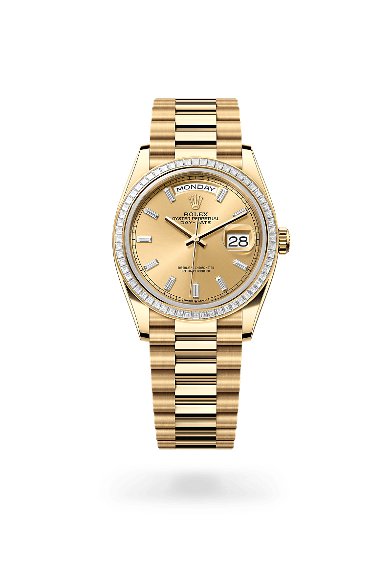 Rolex Day-Date 36 M128398TBR-0037 Herrenuhr / Damenuhr - Oyster, 36 mm, Gelbgold mit Diamanten 